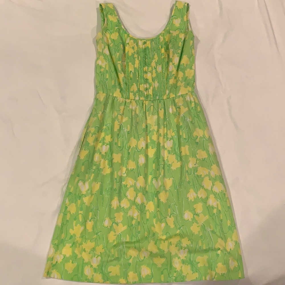 Vintage Green Yellow Lilly Pulitzer Dress | The Lilly | Size 12